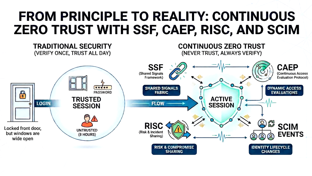 SSF, CAEP, RISC, and SCIM Events: Zero Trust signaling standards